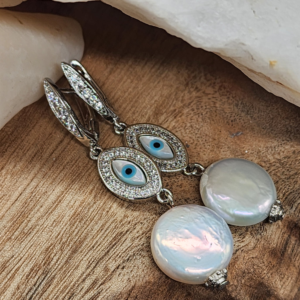 We See Each Other / Designer Jewelry Silver Earrings Natural Coin Pearls Hypoallergenic Jewelry Most Popular Jewelry Gift For Women