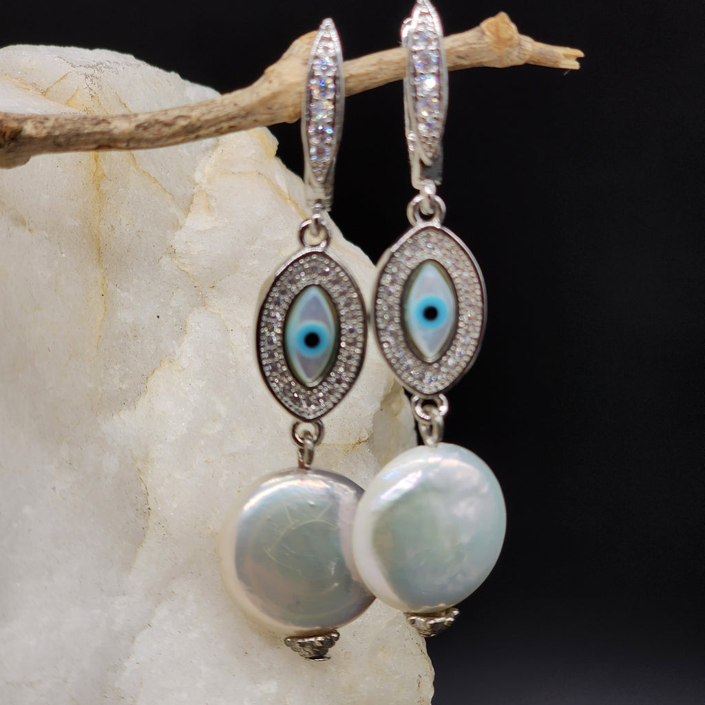 We See Each Other / Designer Jewelry Silver Earrings Natural Coin Pearls Hypoallergenic Jewelry Most Popular Jewelry Gift For Women