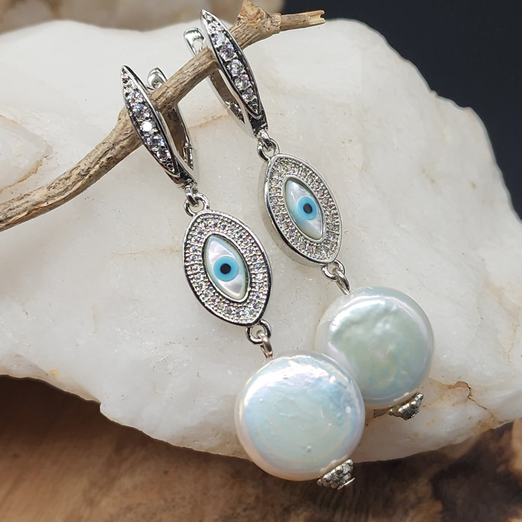 We See Each Other / Designer Jewelry Silver Earrings Natural Coin Pearls Hypoallergenic Jewelry Most Popular Jewelry Gift For Women