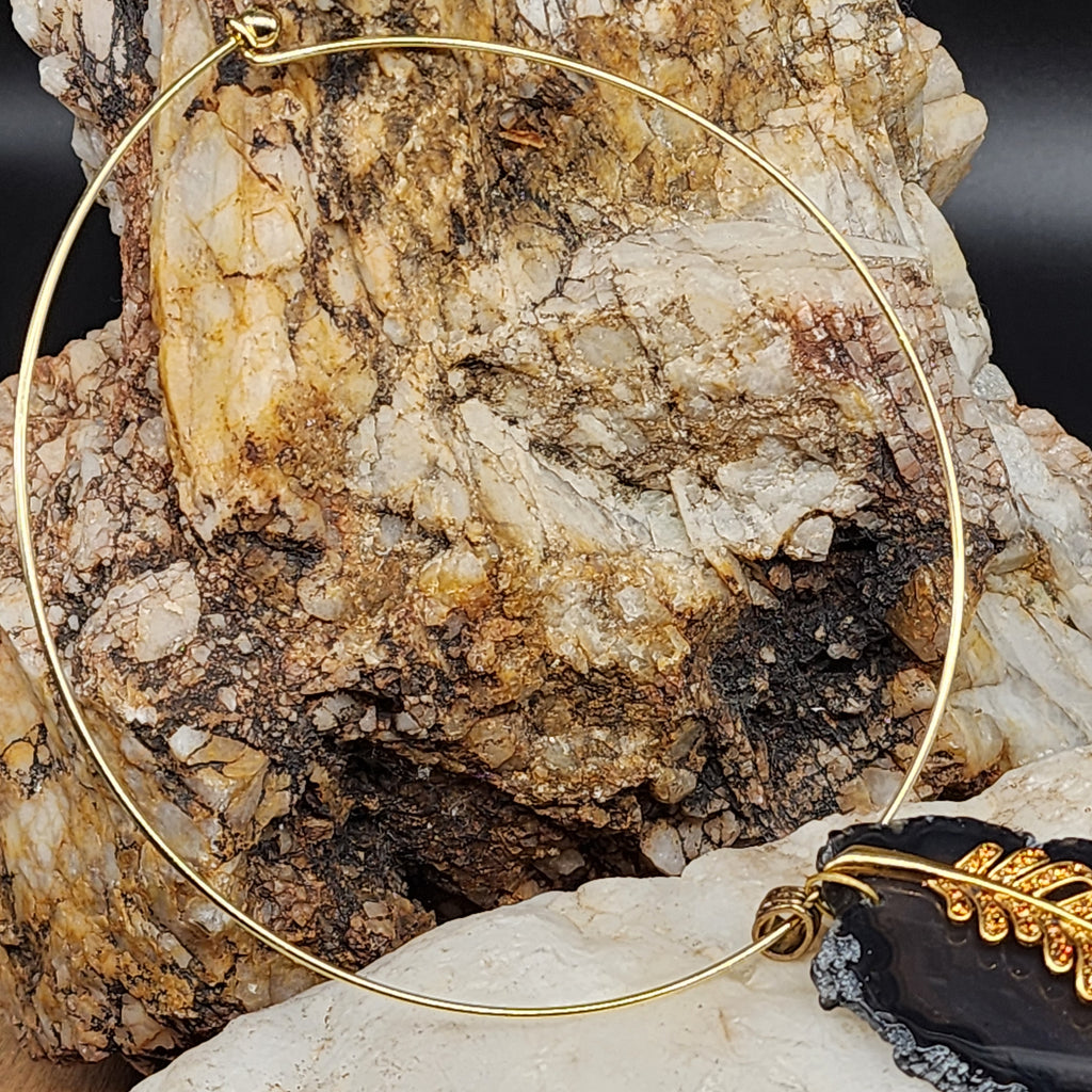 Sacrament Of Night / Artisan Boho Necklace Designer Jewelry Silver Floral Pendant Natural Black Agate Stone Unique Necklace Gift