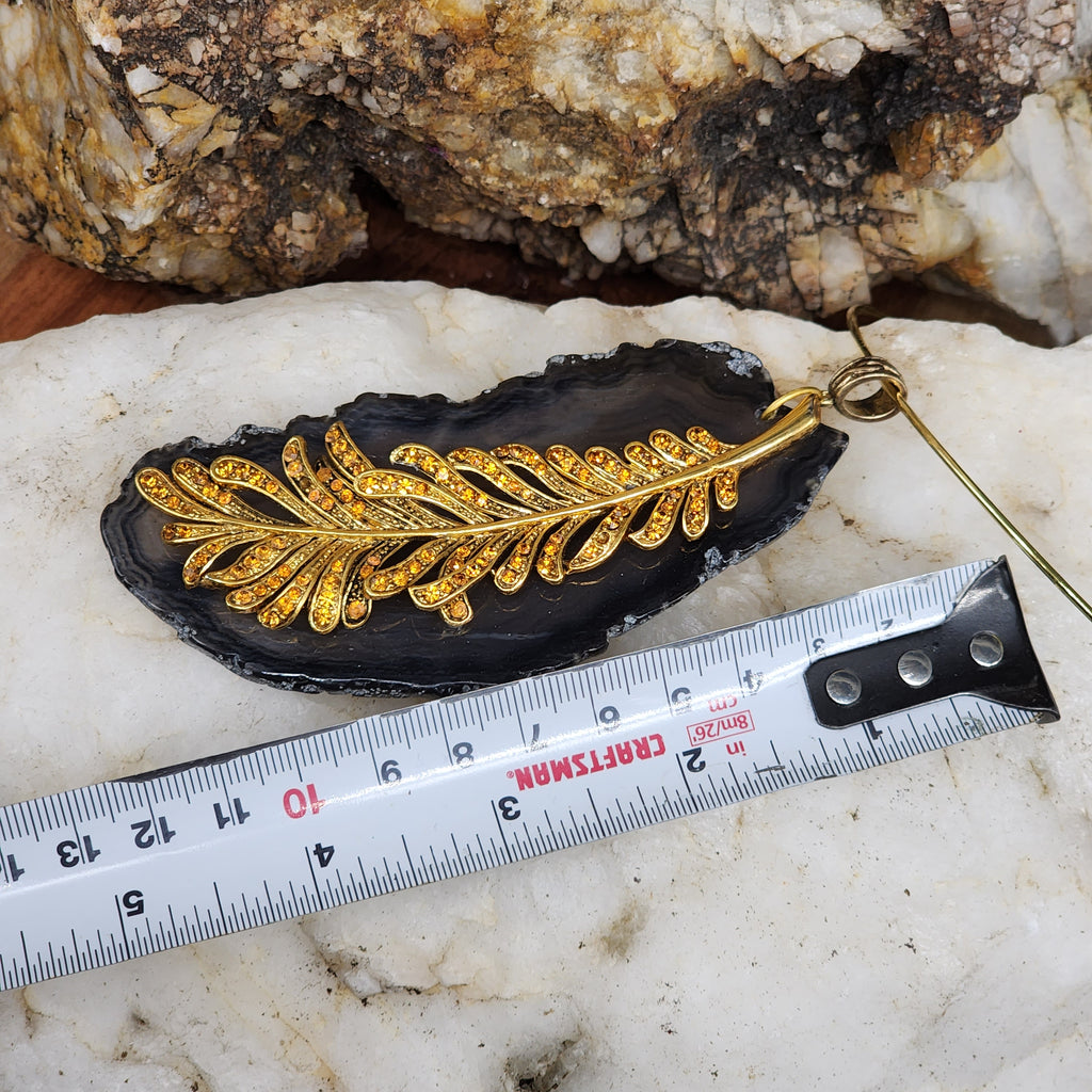 Sacrament Of Night / Artisan Boho Necklace Designer Jewelry Silver Floral Pendant Natural Black Agate Stone Unique Necklace Gift