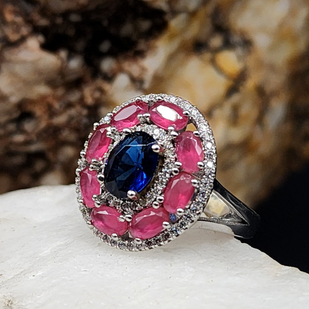 Make Me Yours / 7/ Designer Jewelry Natural Blue London Topaz Stone Unique Ring Hypoallergenic Silver 925 Ring Gift for Momen