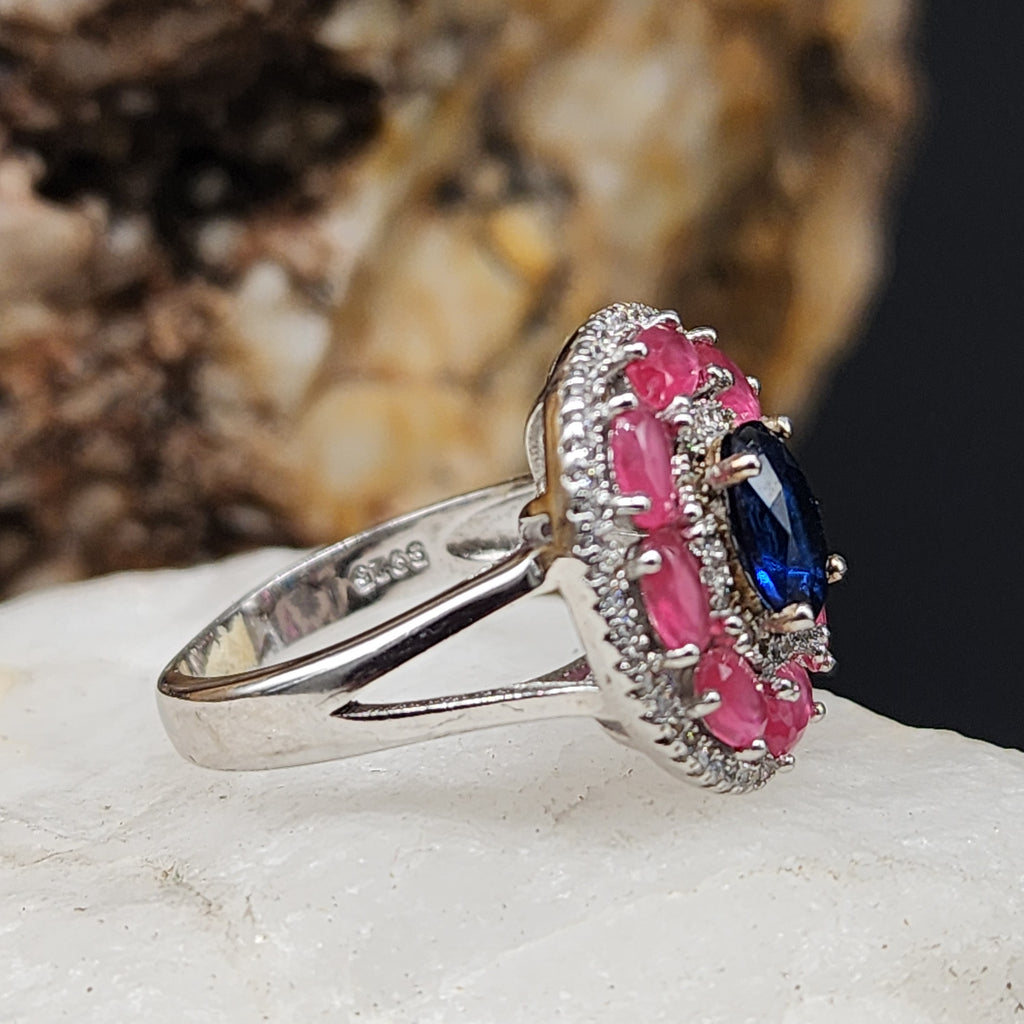 Make Me Yours / 7/ Designer Jewelry Natural Blue London Topaz Stone Unique Ring Hypoallergenic Silver 925 Ring Gift for Momen