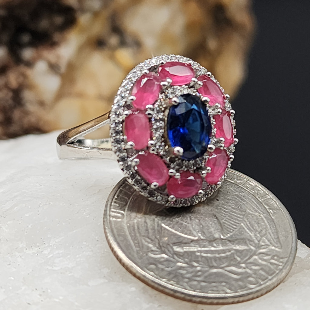 Make Me Yours / 7/ Designer Jewelry Natural Blue London Topaz Stone Unique Ring Hypoallergenic Silver 925 Ring Gift for Momen