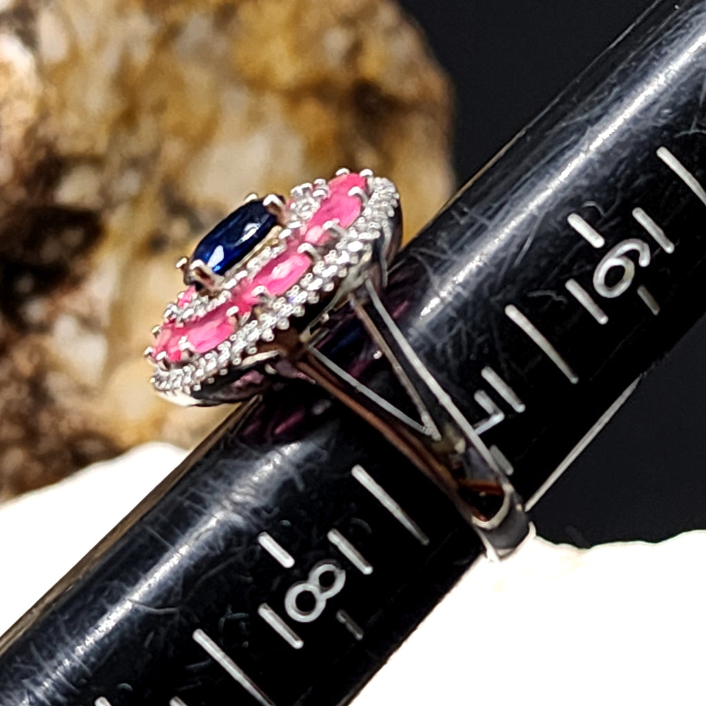 Make Me Yours / 7/ Designer Jewelry Natural Blue London Topaz Stone Unique Ring Hypoallergenic Silver 925 Ring Gift for Momen