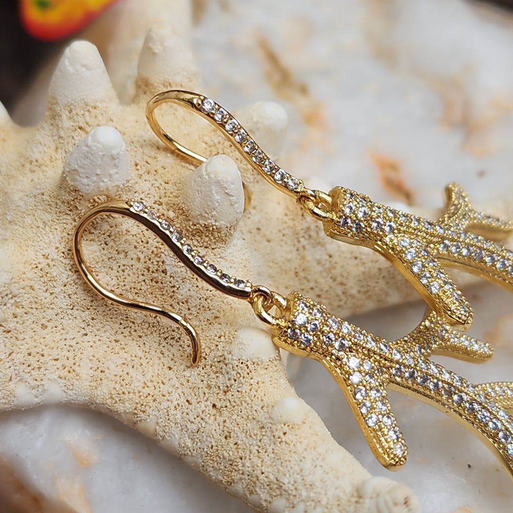 Reef / Most Popular Jewelry Silver Gold Earrings Natural Topaz Studs Hypoallergenic Earrings Gift For Women