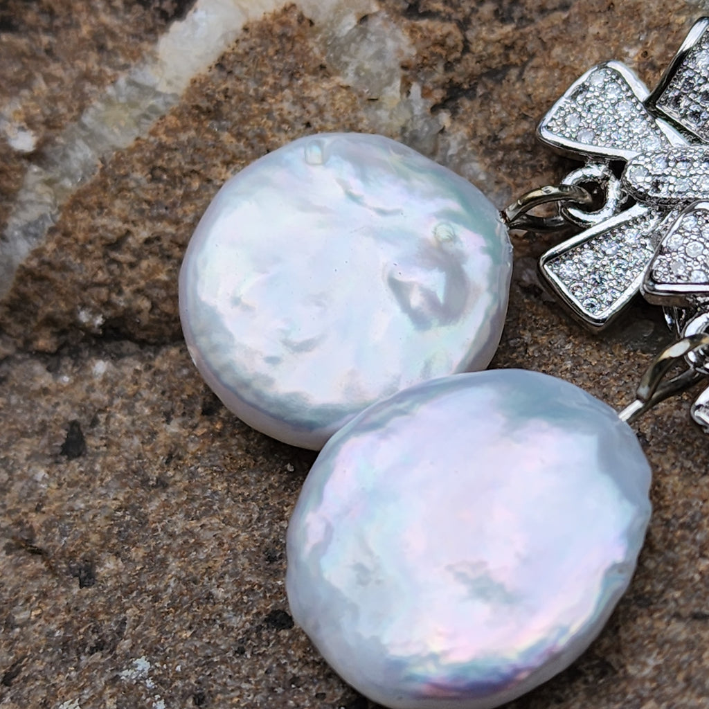 Go Girl / Designer Jewelry Silver Earrings Natural Baroque Coin Pearls Hipoalergenic Jewelry Most Popular Jewelry Gift For Women