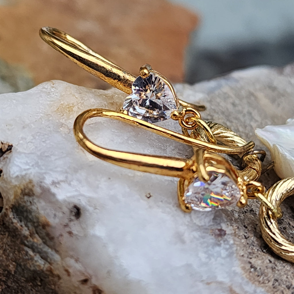 Living For / Gold Plated Earrings Natural Baroque Pearls Stone Hypoallergenic Jewelry Most Popular Jewelry Gift For Women