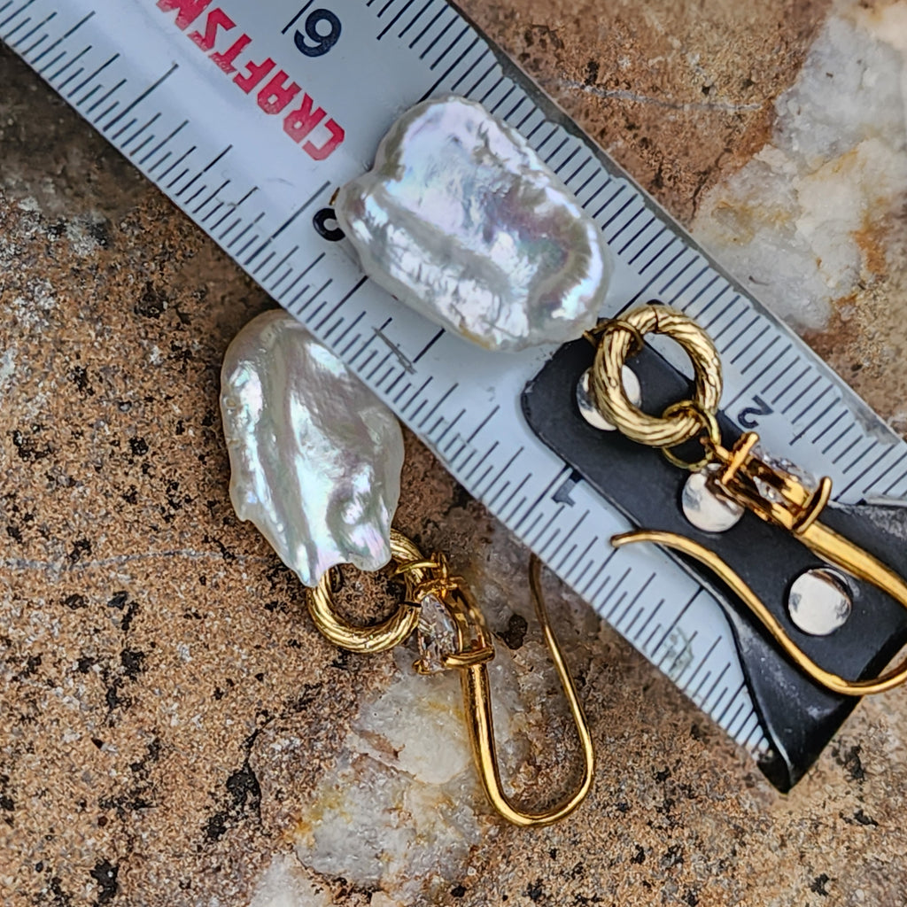 Living For / Gold Plated Earrings Natural Baroque Pearls Stone Hypoallergenic Jewelry Most Popular Jewelry Gift For Women