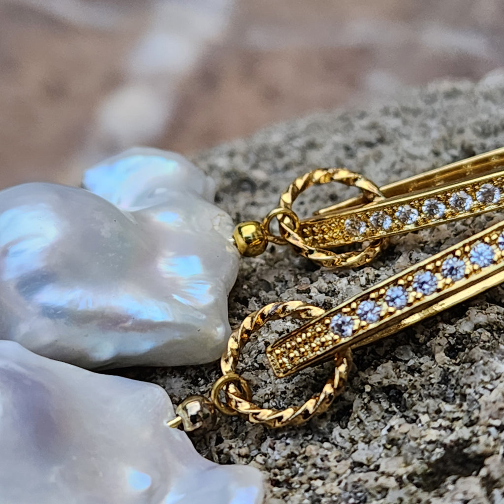 Love Of My Life / Most Popular Jewelry Baroque Pearl Silver Gold Earrings Natural Pearls Studs Hipoalergenic Earrings Gift For Women