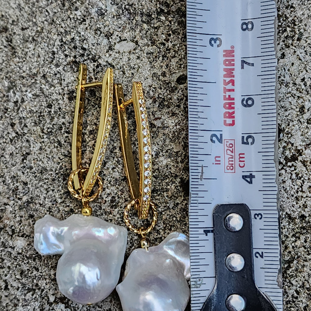 Love Of My Life / Most Popular Jewelry Baroque Pearl Silver Gold Earrings Natural Pearls Studs Hipoalergenic Earrings Gift For Women