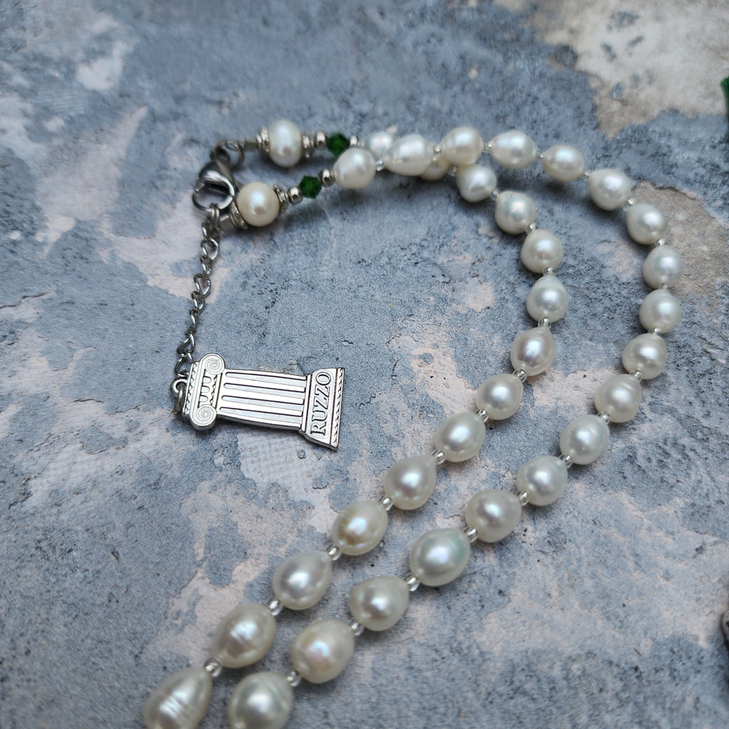 Open To New Love / Classic Pearls Silver Long Necklace For Women Tassel Necklace Pearl Pave Pendant Unique Pearls Jewelry Gift For Lady