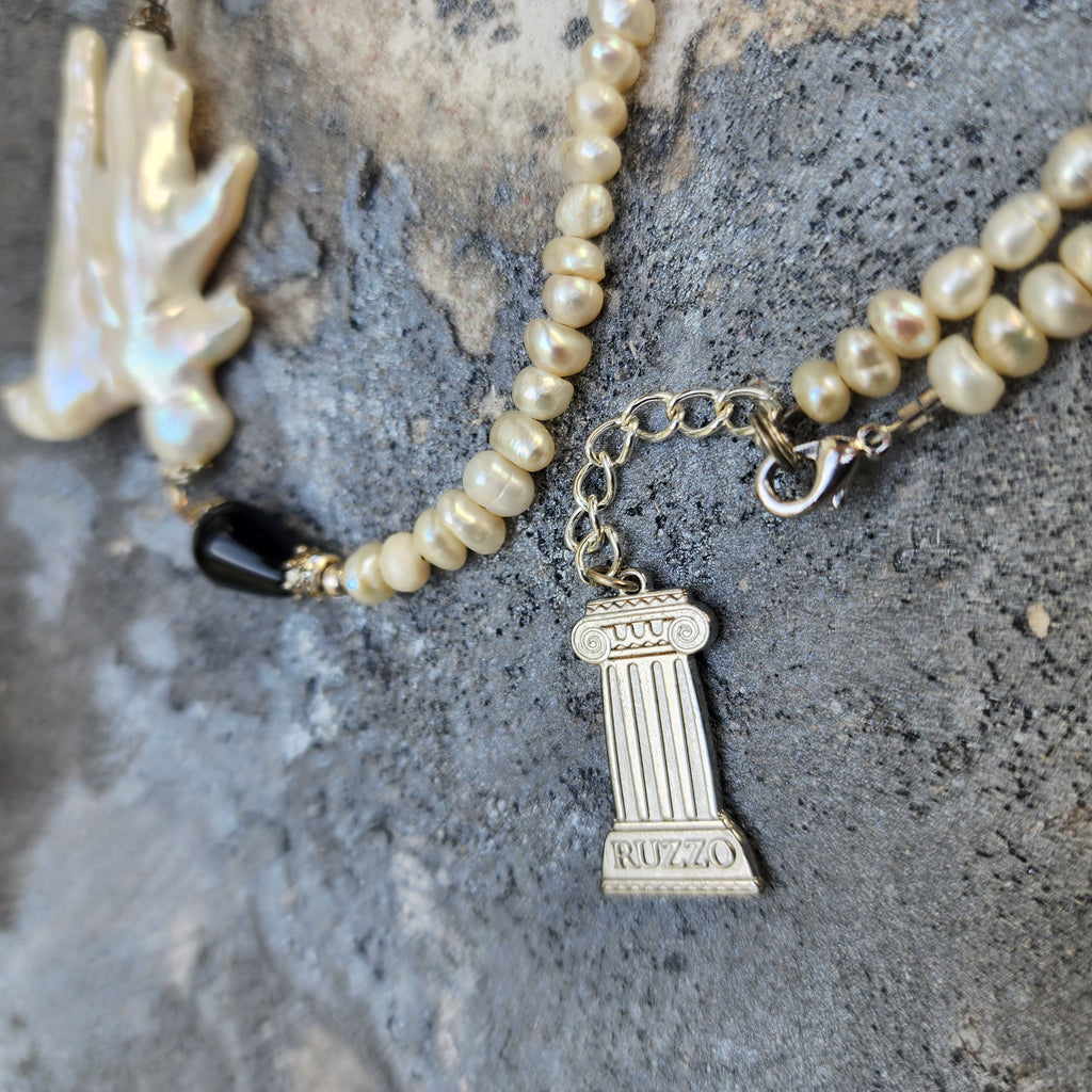 Winter Star / Boho Silver Necklace For Women Necklace Large Baroque Pearl Pendant Unique Pearls Jewelry Gift For Lady