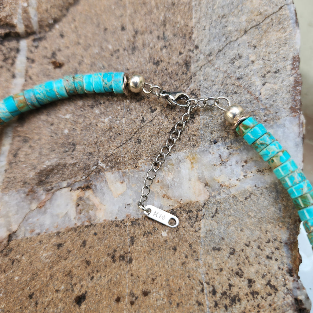 All Your Love / Boho Turquoise Necklace For Women Turquoise Shield Necklace Large Baroque Pearl Pendant Unique Jewelry Gift