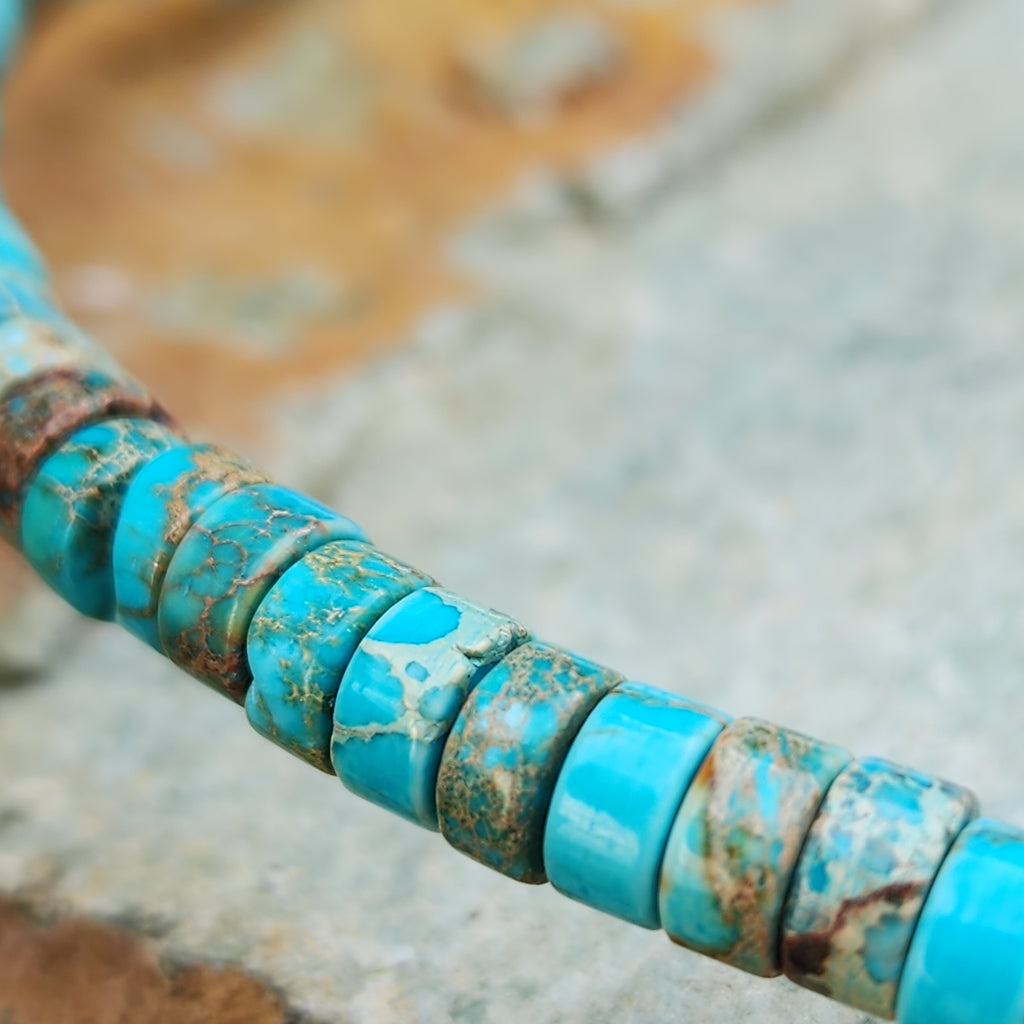 All Your Love / Boho Turquoise Necklace For Women Turquoise Shield Necklace Large Baroque Pearl Pendant Unique Jewelry Gift