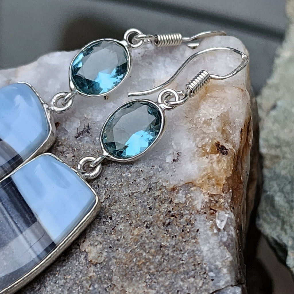 DREAMING SOUL / Silver Sterling 925 Earrings Natural Pearls Crystals Stone Hypoallergenic Jewelry Jewelry Gift For Women