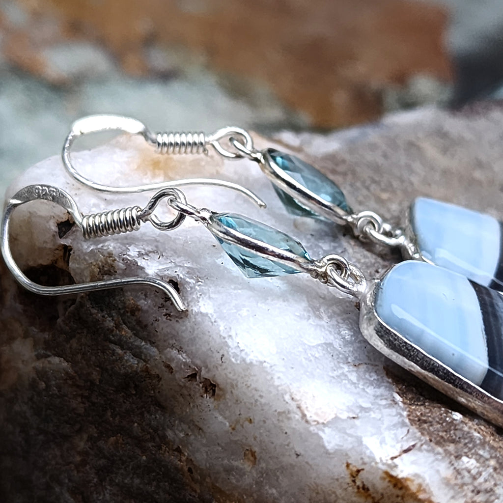 DREAMING SOUL / Silver Sterling 925 Earrings Natural Pearls Crystals Stone Hypoallergenic Jewelry Jewelry Gift For Women