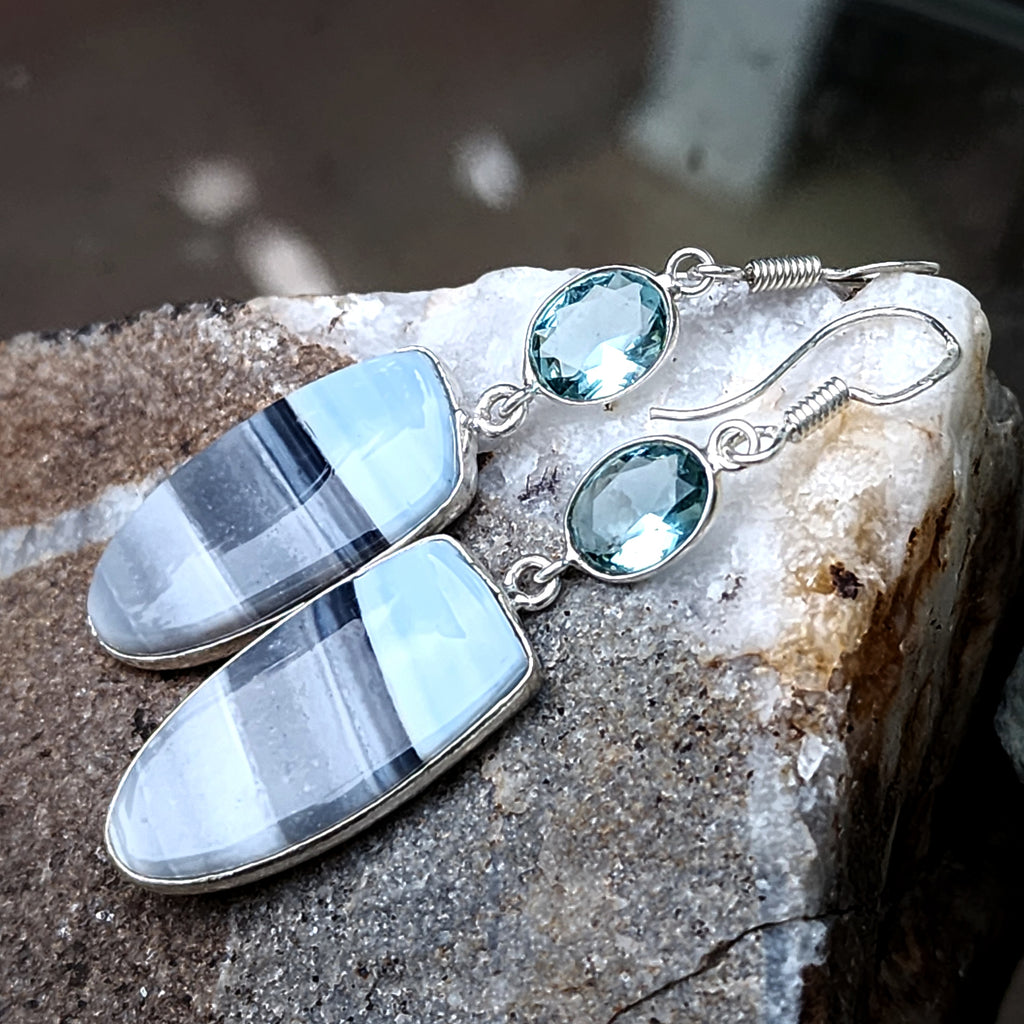 DREAMING SOUL / Silver Sterling 925 Earrings Natural Pearls Crystals Stone Hypoallergenic Jewelry Jewelry Gift For Women