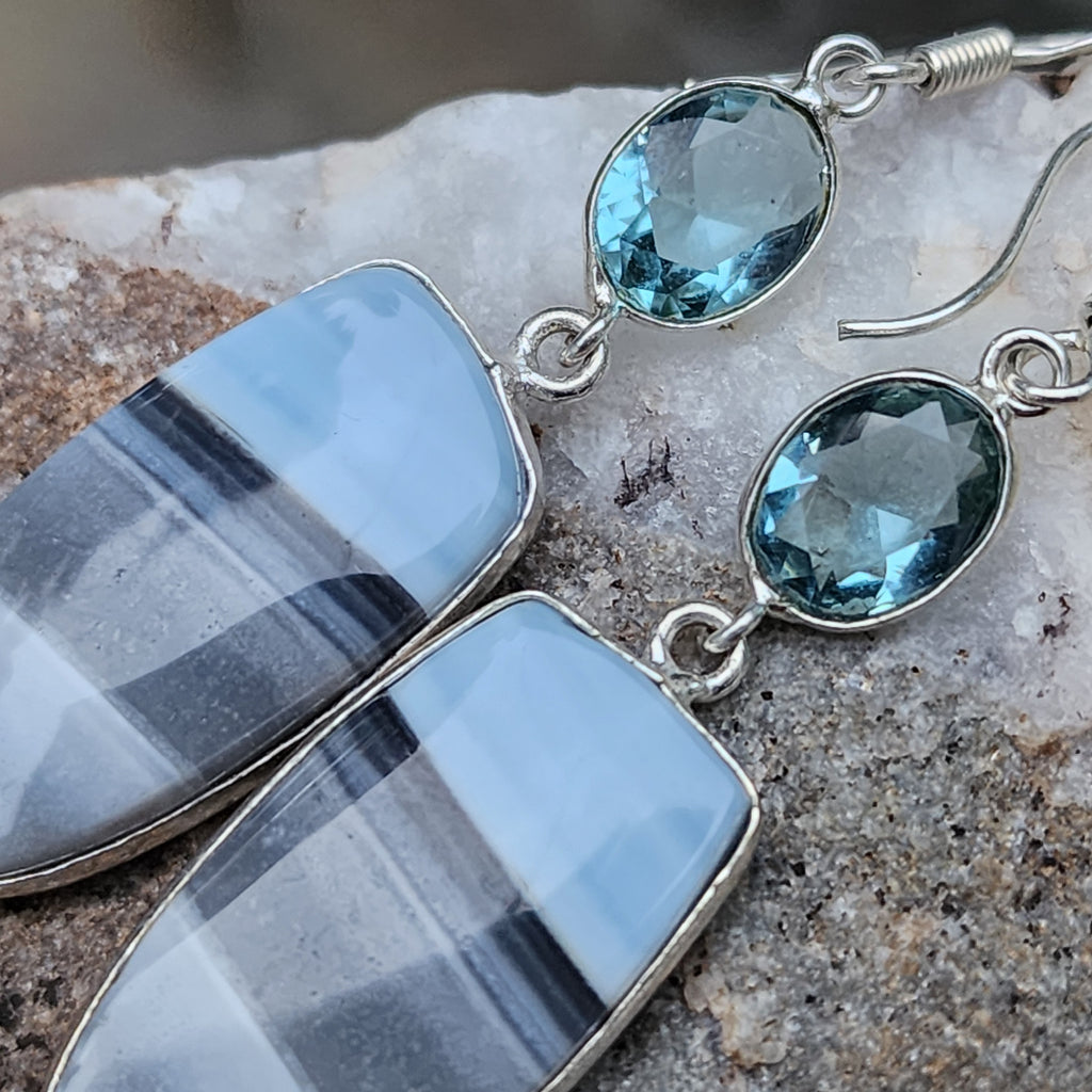 DREAMING SOUL / Silver Sterling 925 Earrings Natural Pearls Crystals Stone Hypoallergenic Jewelry Jewelry Gift For Women