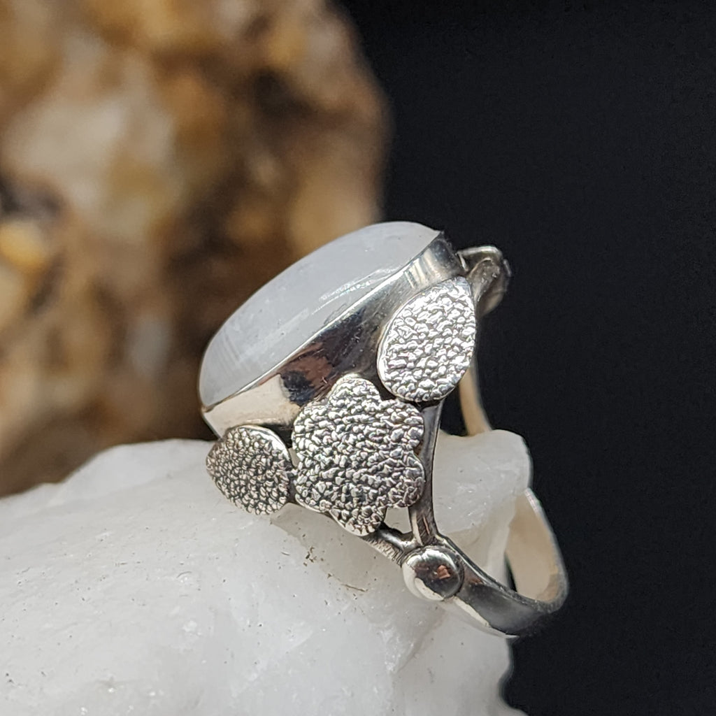 One Of The Girls / 6.3 / Designer Jewelry Natural Moonstone Stone Unique Ring Hypoallergenic Silver 925 Ring Gift for Momen
