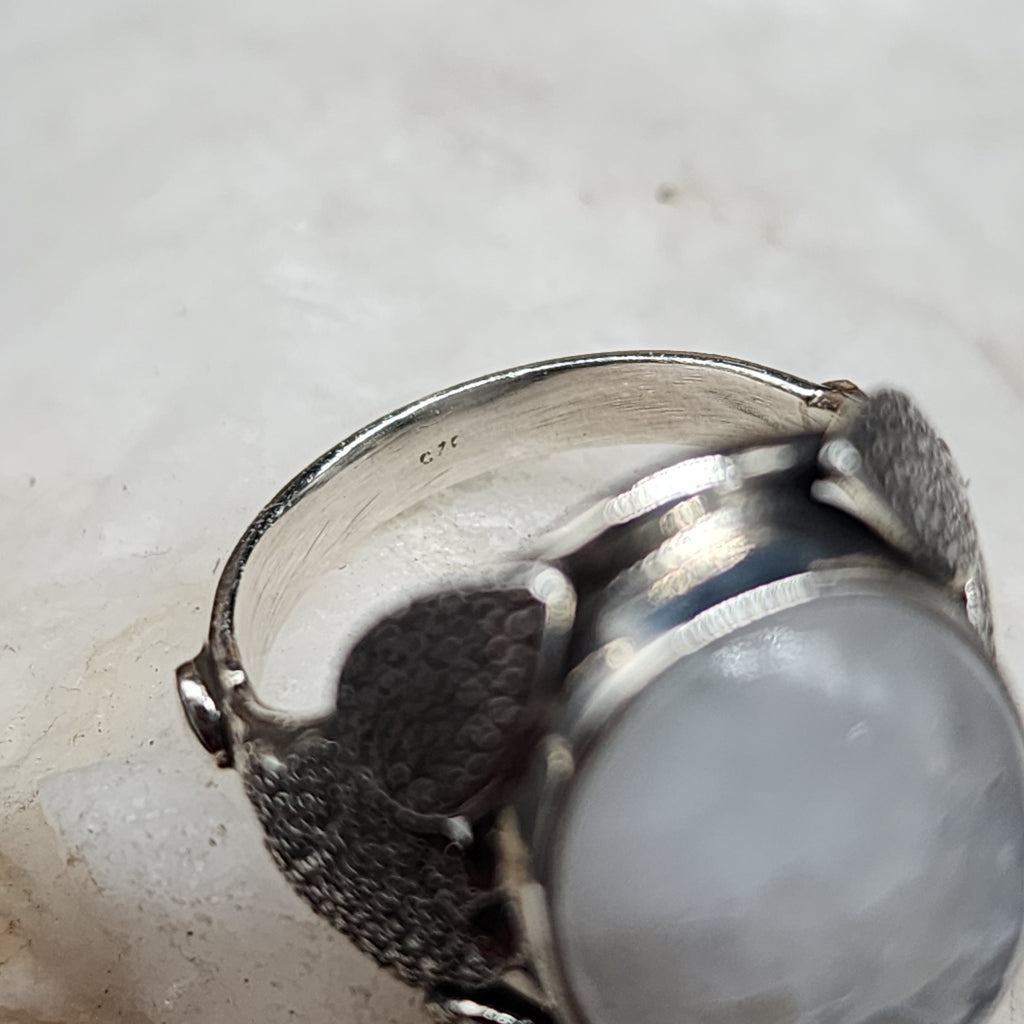 One Of The Girls / 6.3 / Designer Jewelry Natural Moonstone Stone Unique Ring Hypoallergenic Silver 925 Ring Gift for Momen
