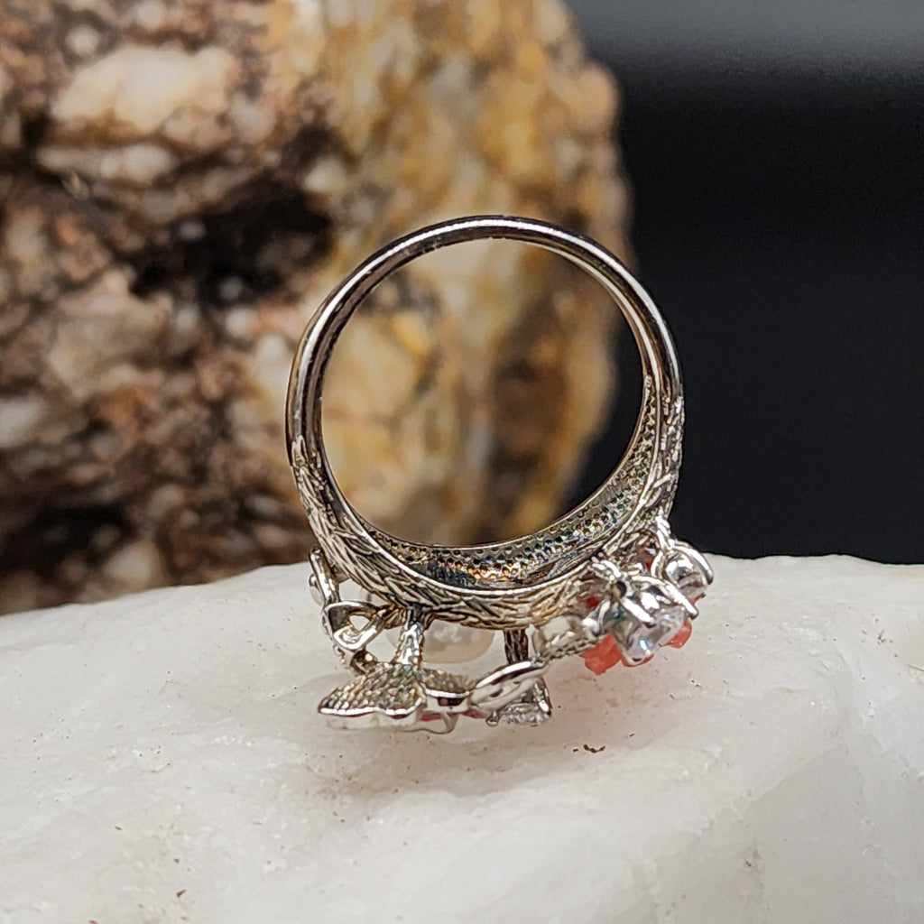 Bonjour / 9.3 / Most Popular Jewelry Silver Ring Natural Pearls Topaz Stone Hypoallergenic Jewelry Gift For Women