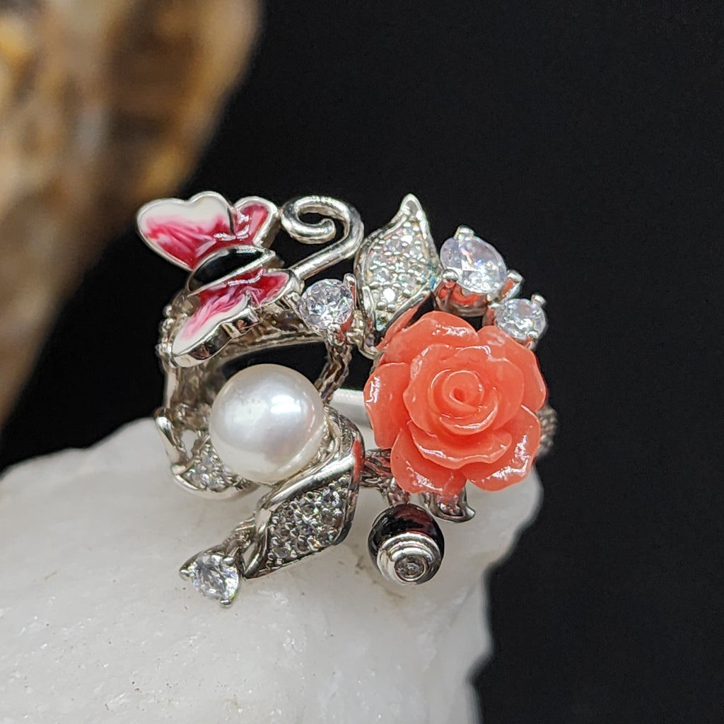 Bonjour / 9.3 / Most Popular Jewelry Silver Ring Natural Pearls Topaz Stone Hypoallergenic Jewelry Gift For Women
