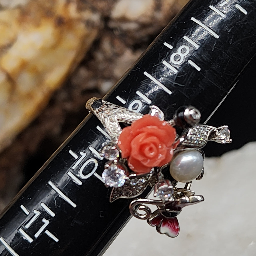 Bonjour / 9.3 / Most Popular Jewelry Silver Ring Natural Pearls Topaz Stone Hypoallergenic Jewelry Gift For Women