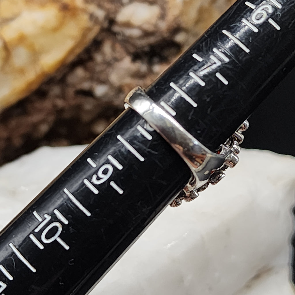 Rock Flower / 8 / Designer Jewelry Carnelian Stone Unique Ring Hypoallergenic Silver 925 Ring Gift for Momen