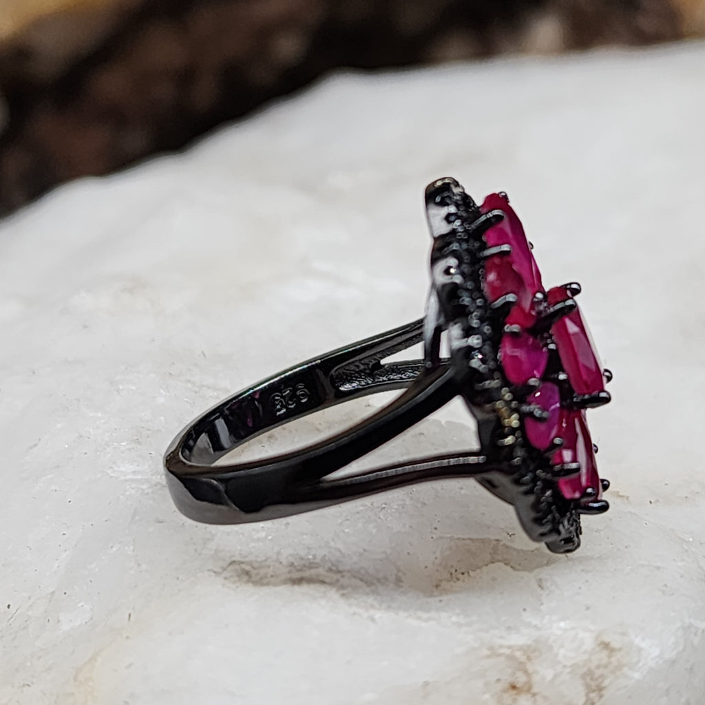 All You Need / 7 / Designer Jewelry Genuine Stone Raw Pink Ruby Unique Ring Hypoallergenic Silver 925 Ring Gift for Momen