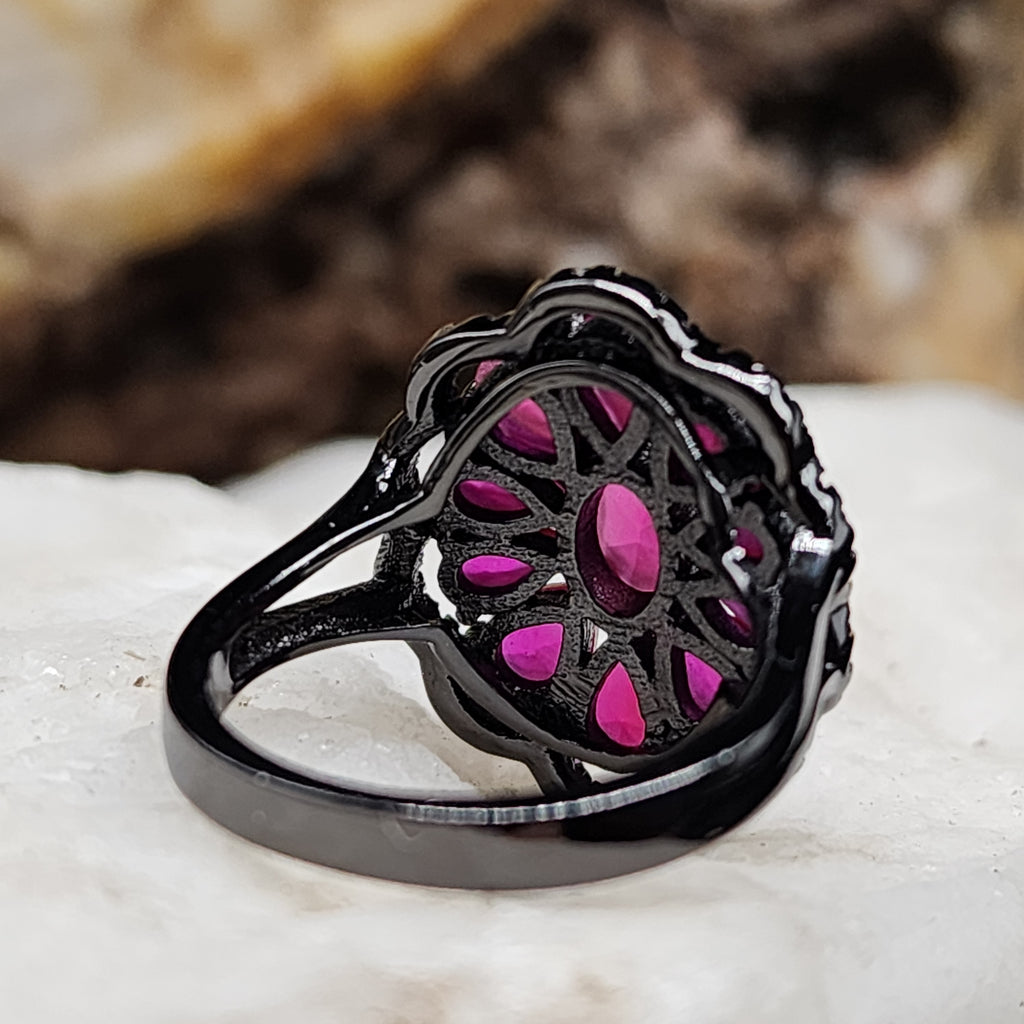 All You Need / 7 / Designer Jewelry Genuine Stone Raw Pink Ruby Unique Ring Hypoallergenic Silver 925 Ring Gift for Momen