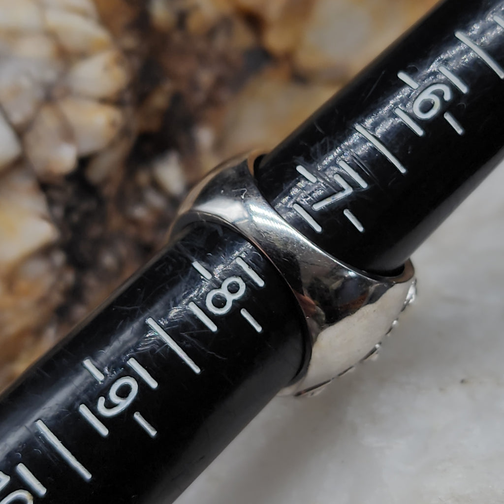 OCEAN STINGRAY / 7.5 / Designer Jewelry Blue Topaz Gemstones Unique Ring Hypoallergenic Silver 925 Ring Gift for Momen