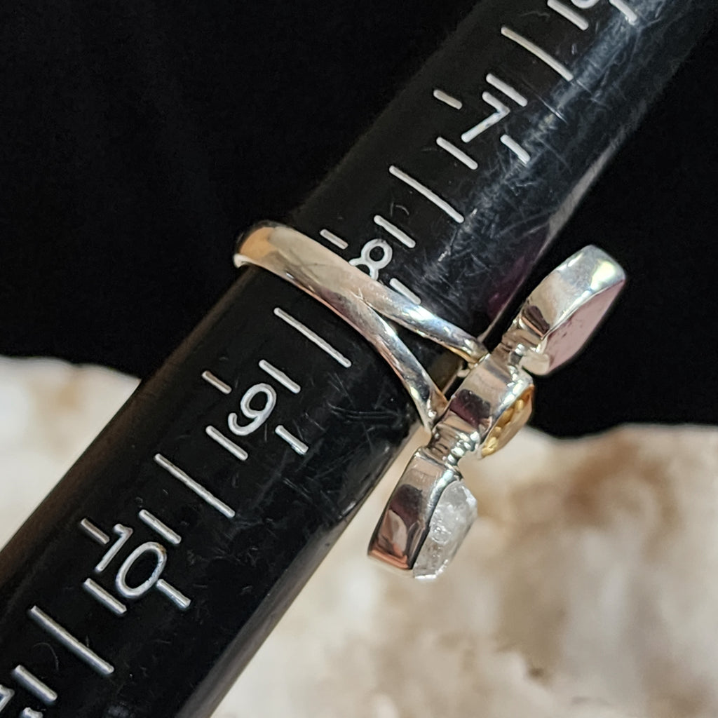 Three Wishes / 8 / Designer Jewelry Citrine Stone Unique Ring Hypoallergenic Silver 925 Ring Gift for Momen