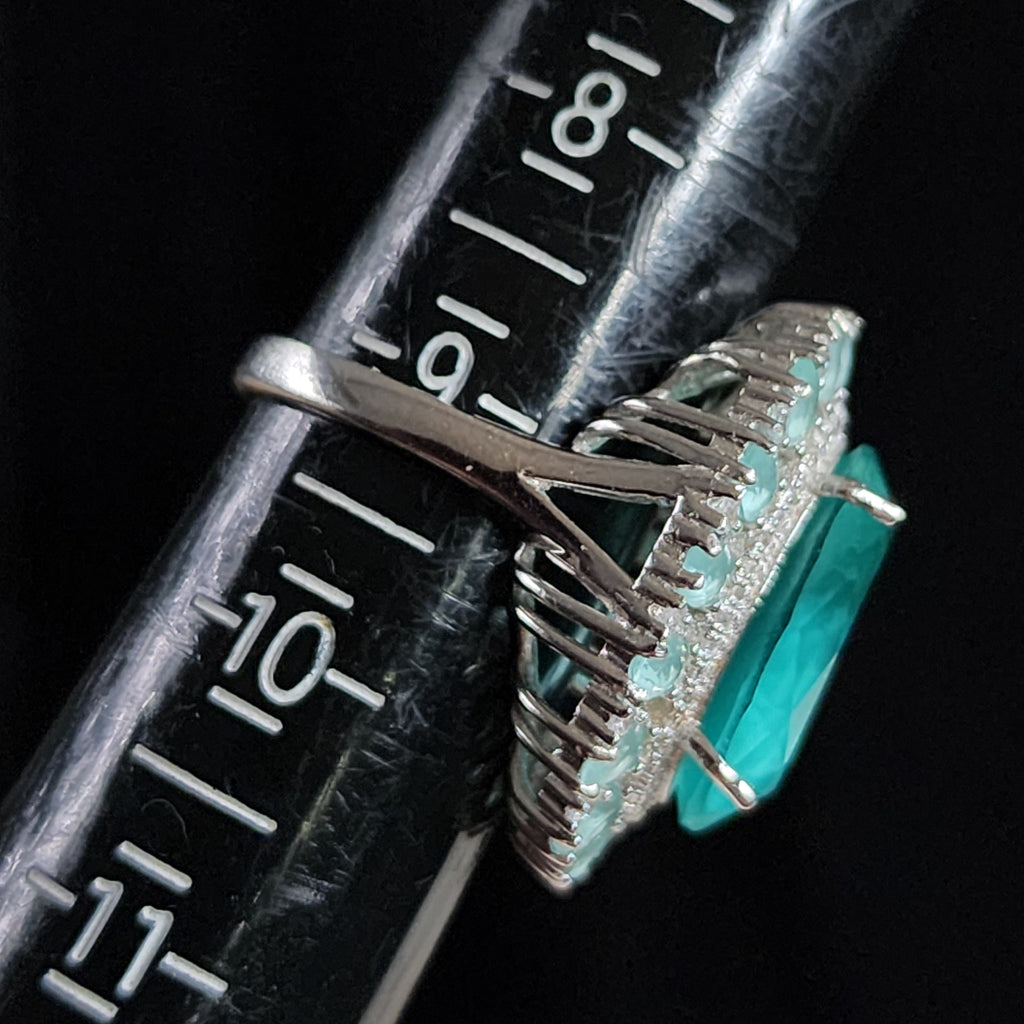 HOPE / 9 / Designer Jewelry Blue Chalcedony Stone Unique Ring Hypoallergenic Silver 925 Ring Gift for Momen