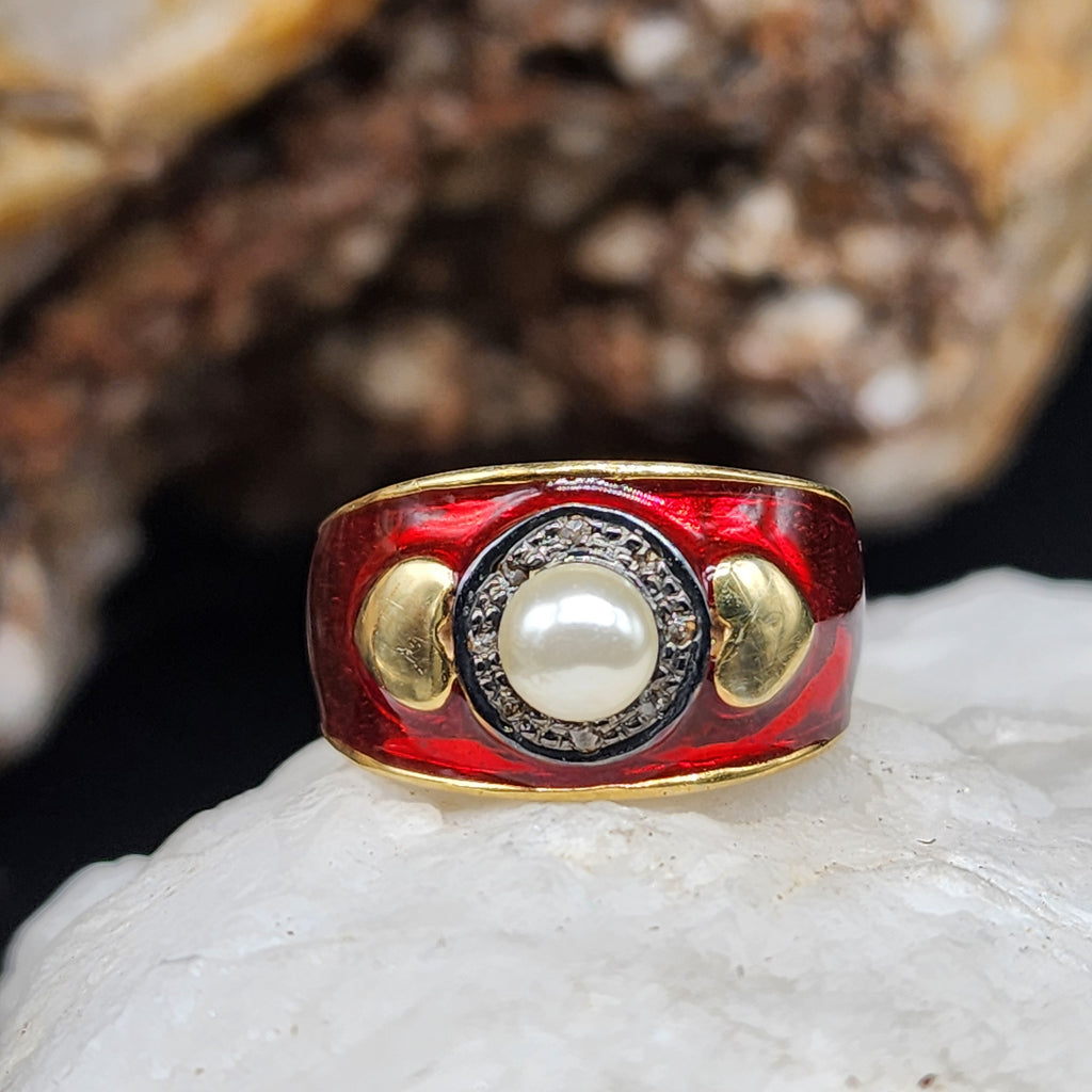 VIVA LA VIDA / 9 / Silver Gold Ring Natural Pearls Stone Hypoallergenic Jewelry Most Popular Jewelry Gift For Women