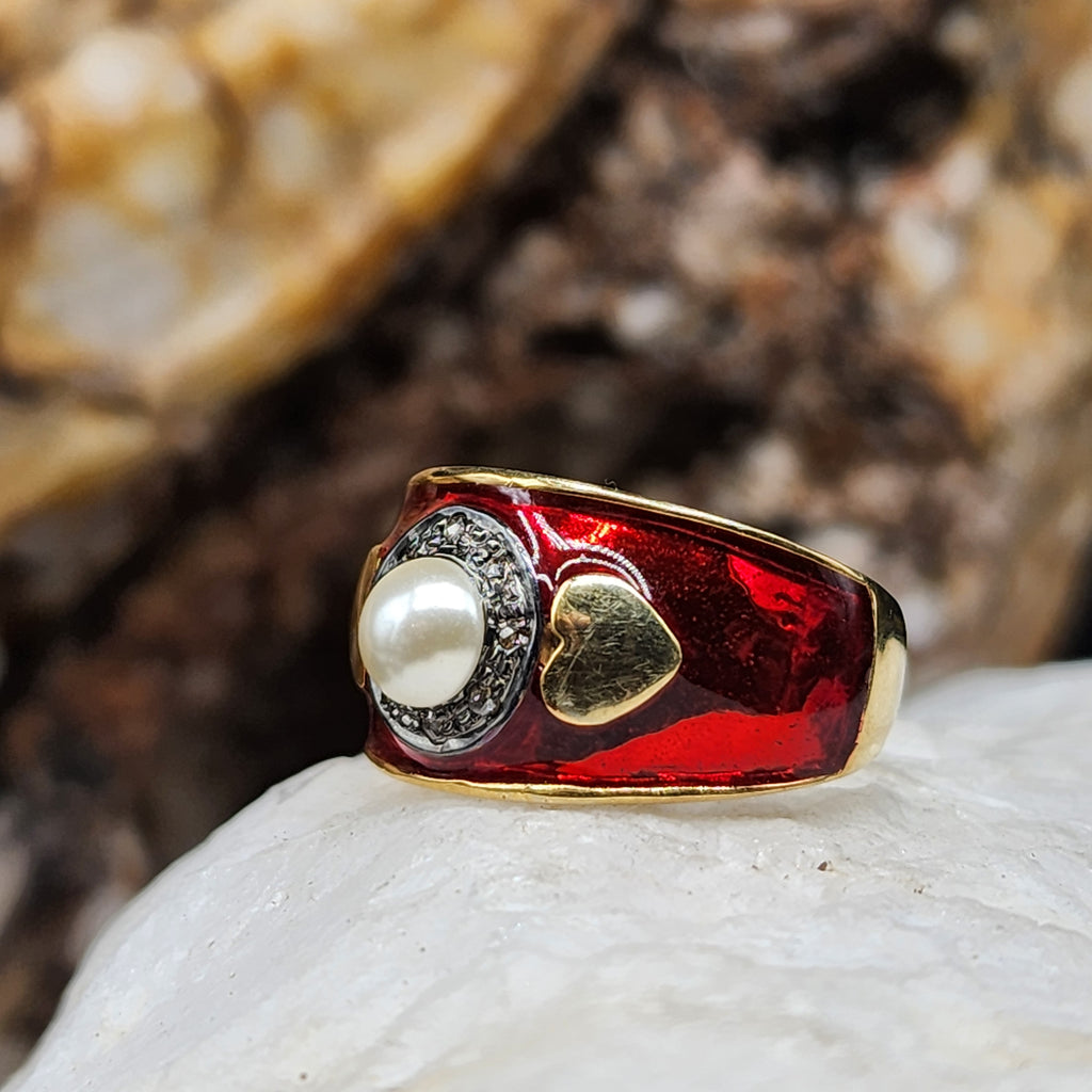 VIVA LA VIDA / 9 / Silver Gold Ring Natural Pearls Stone Hypoallergenic Jewelry Most Popular Jewelry Gift For Women