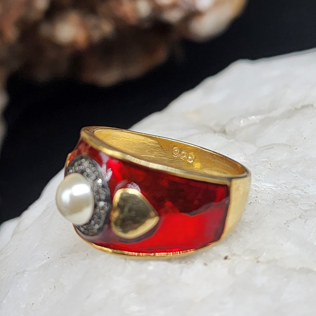 VIVA LA VIDA / 9 / Silver Gold Ring Natural Pearls Stone Hypoallergenic Jewelry Most Popular Jewelry Gift For Women