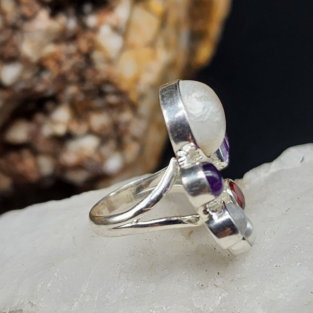 ALLIANCE / 6 / Designer Silver Ring Natural Pearls Stone Hypoallergenic Jewelry Most Popular Jewelry Gift For Women