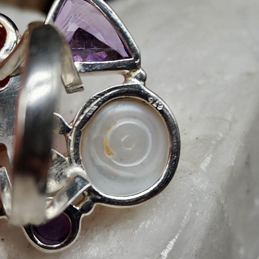 ALLIANCE / 6 / Designer Silver Ring Natural Pearls Stone Hypoallergenic Jewelry Most Popular Jewelry Gift For Women