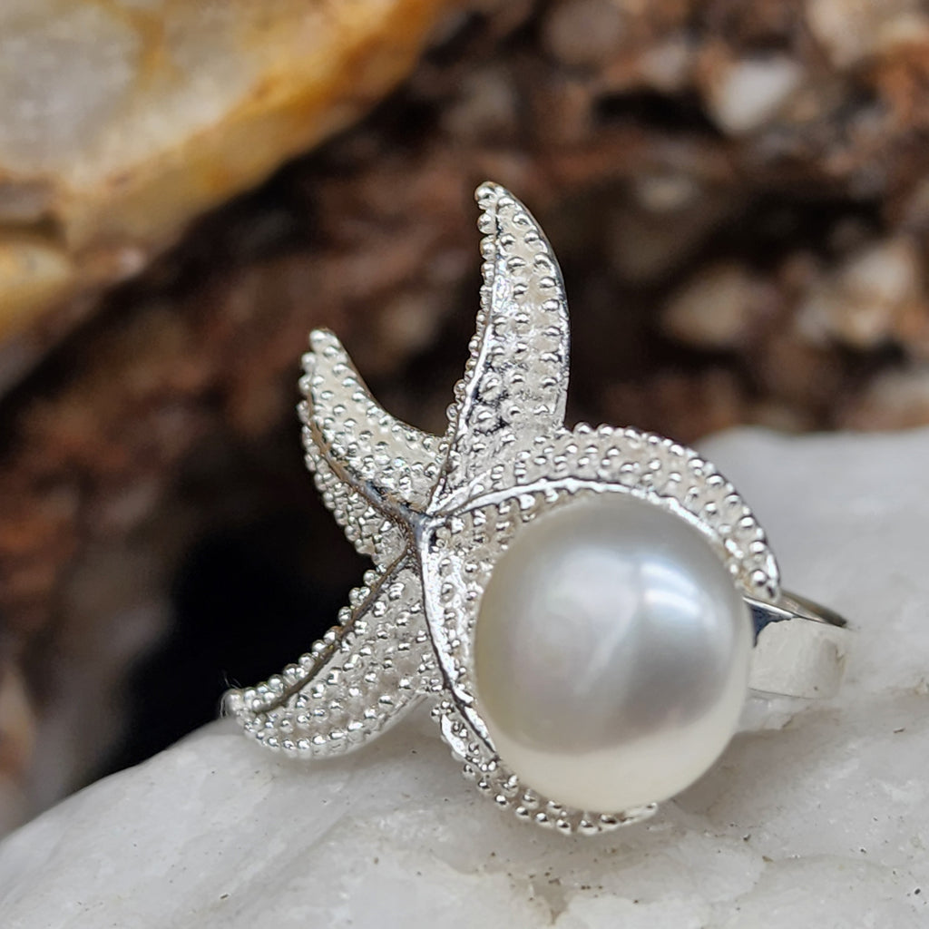 Islander Treasure / 8 / Silver Ring Natural Pearls Stone Hypoallergenic Jewelry Most Popular Jewelry Gift For Women