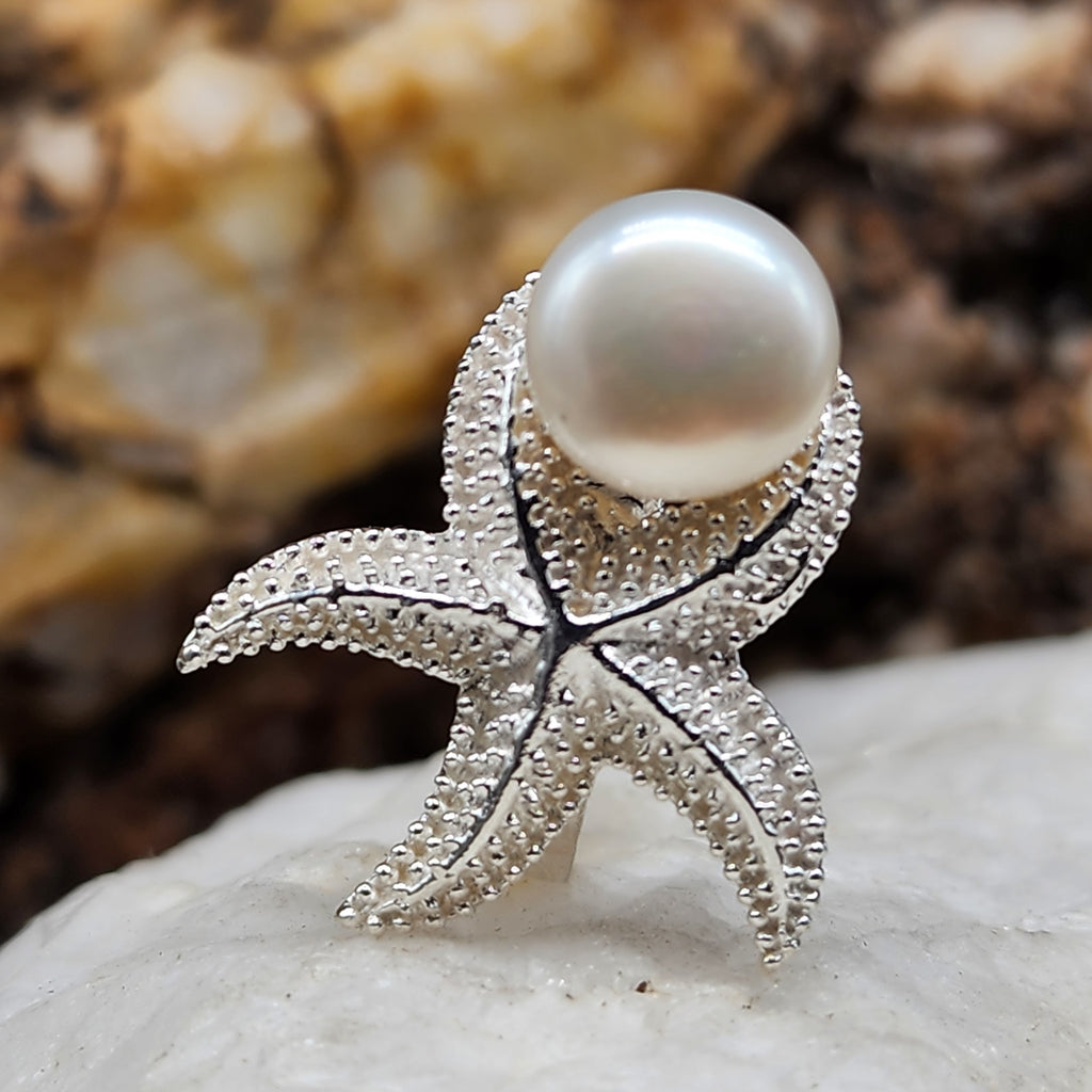Islander Treasure / 8 / Silver Ring Natural Pearls Stone Hypoallergenic Jewelry Most Popular Jewelry Gift For Women