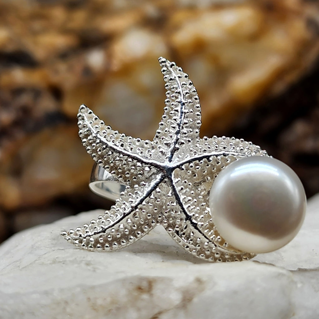 Islander Treasure / 8 / Silver Ring Natural Pearls Stone Hypoallergenic Jewelry Most Popular Jewelry Gift For Women