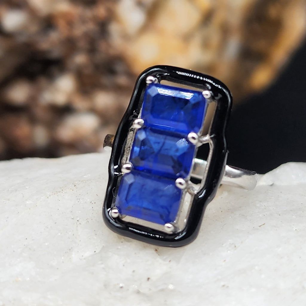 Catching Luck / 6.5/ Designer Jewelry Tanzanite Stone Unique Ring Hypoallergenic Silver 925 Ring Gift for Momen