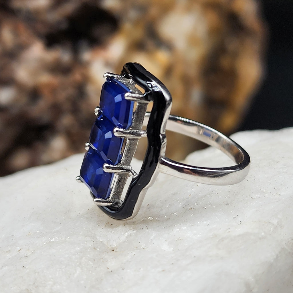 Catching Luck / 6.5/ Designer Jewelry Tanzanite Stone Unique Ring Hypoallergenic Silver 925 Ring Gift for Momen