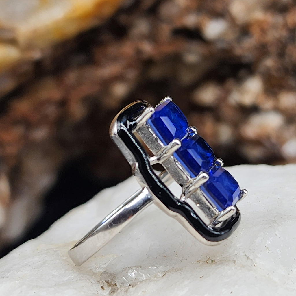 Catching Luck / 6.5/ Designer Jewelry Tanzanite Stone Unique Ring Hypoallergenic Silver 925 Ring Gift for Momen