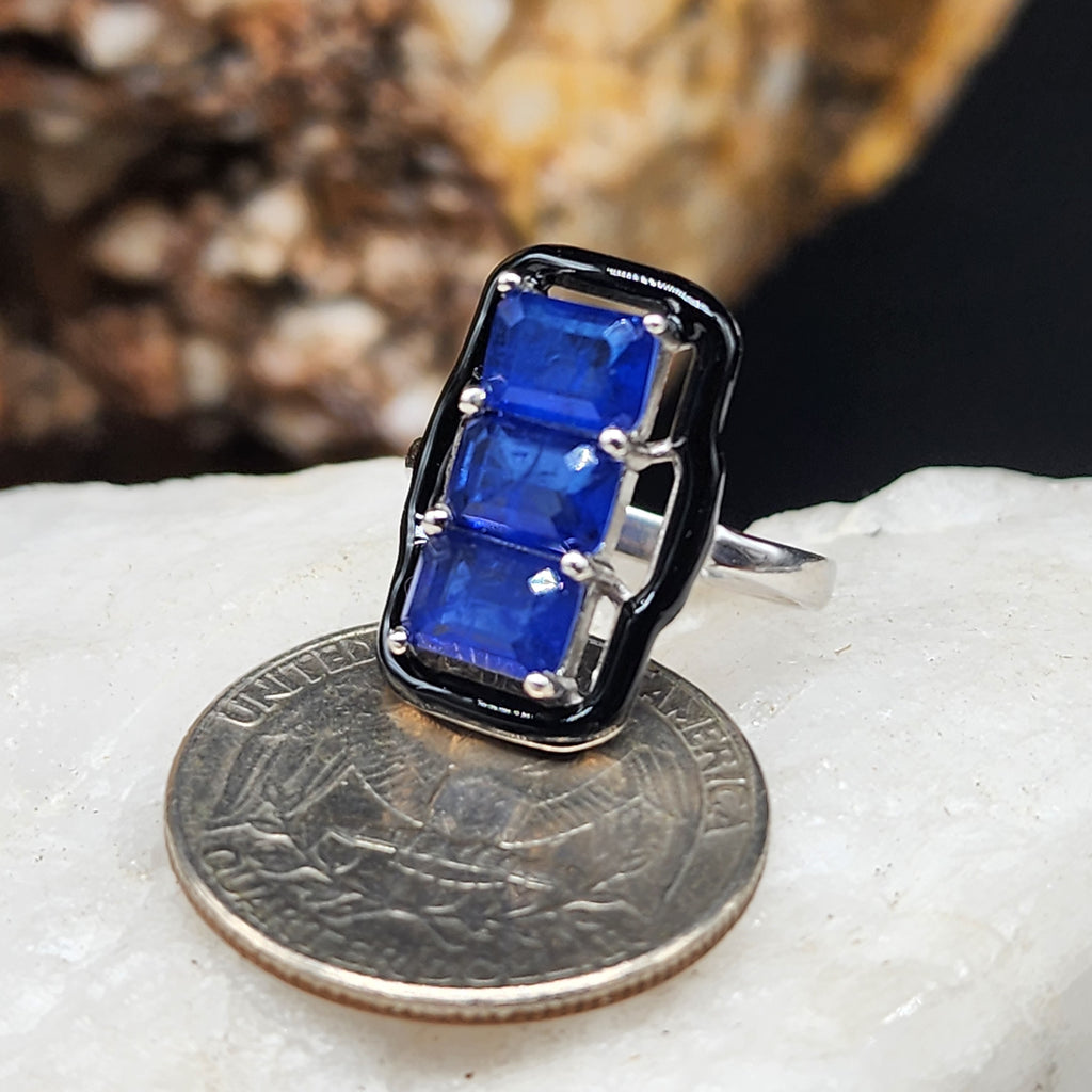 Catching Luck / 6.5/ Designer Jewelry Tanzanite Stone Unique Ring Hypoallergenic Silver 925 Ring Gift for Momen