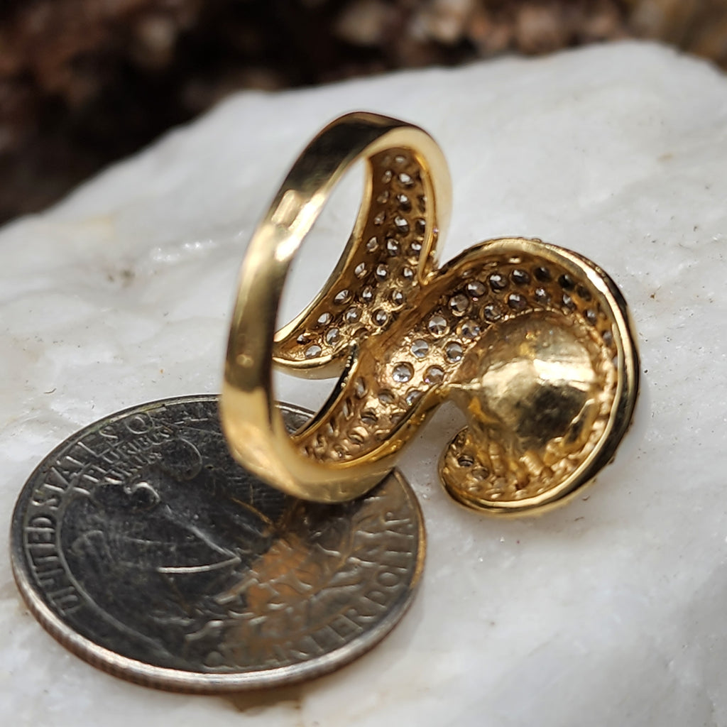 Know Me Better / 8 / Designer Gold Solid 535/ 14k Ring Natural Pearl Stone Hypoallergenic Jewelry Most Popular Jewelry Gift For Women