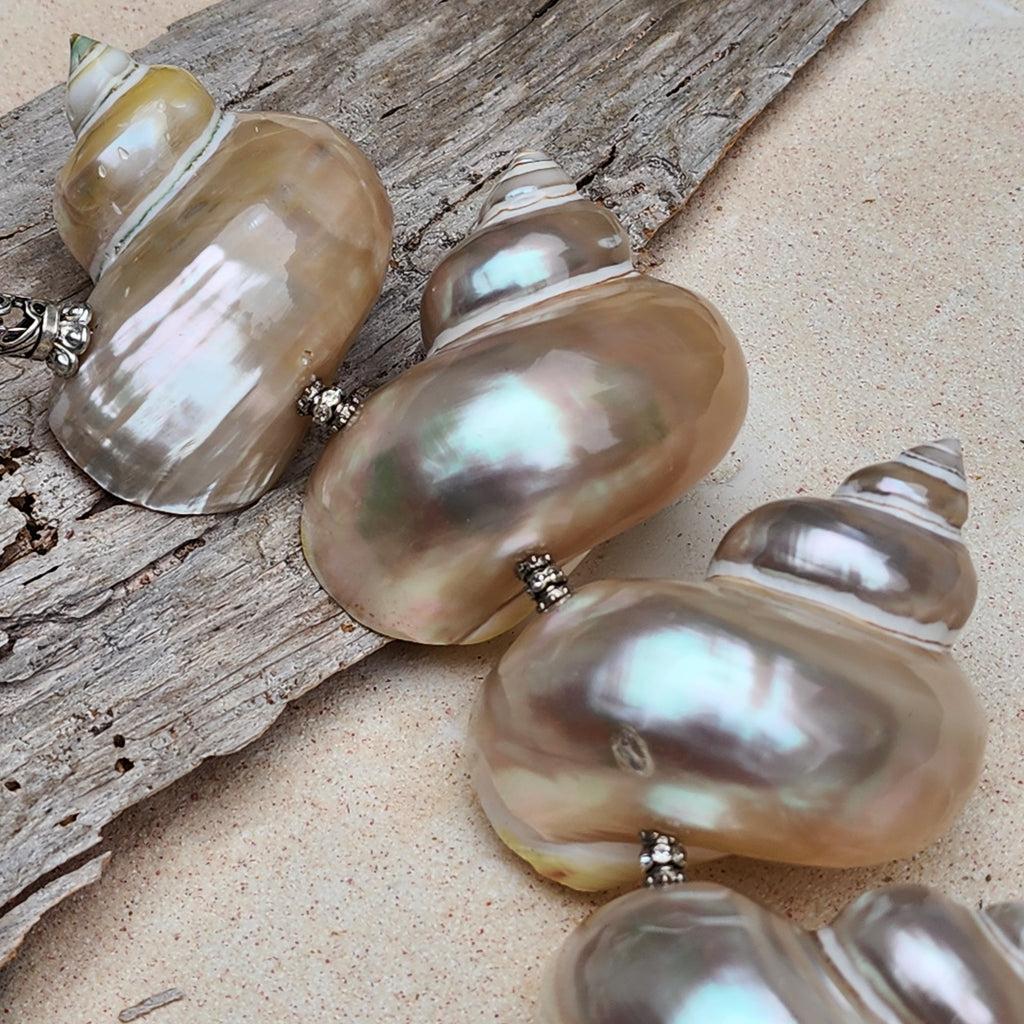Queen Of Spring / Designer Jewelry Large Ocean Shell Necklace Shell Mother Of Pearl Stone Necklace Seashell Necklace