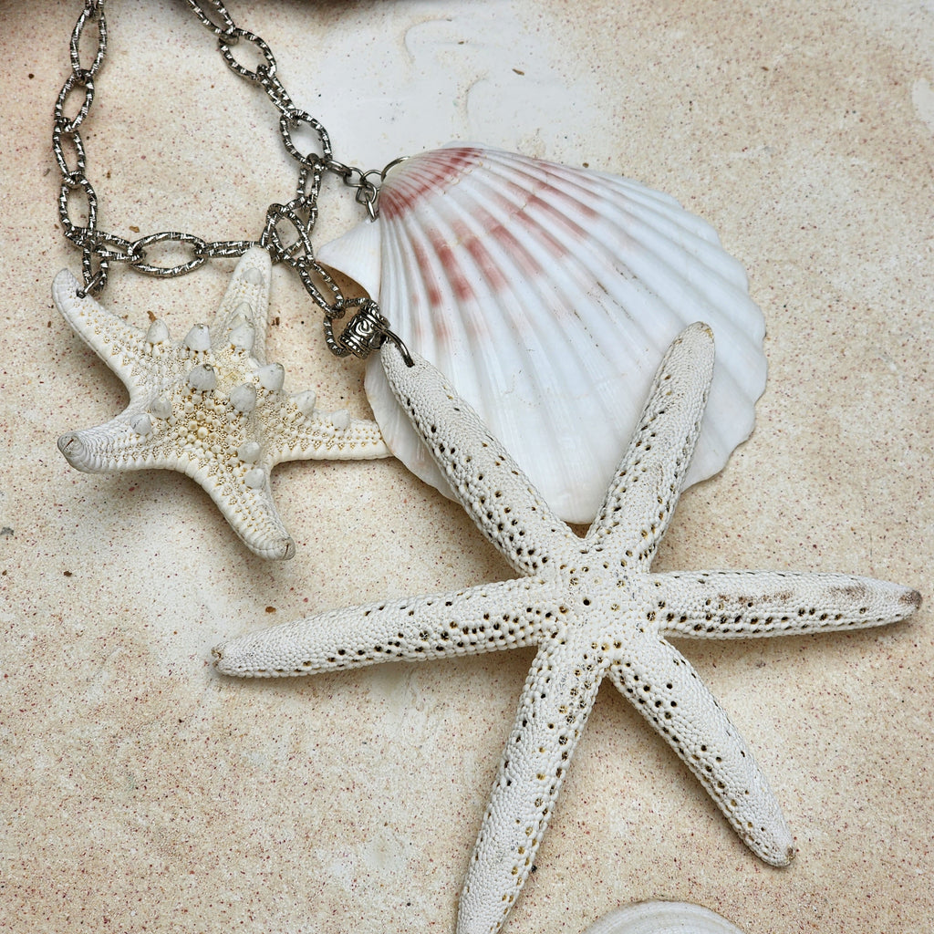 HOLLYWOOD MERMAIDS / Designer Mermade Jewelry Large Sea Star Necklace Ocean Shells Necklace Boho Necklace for Mermade