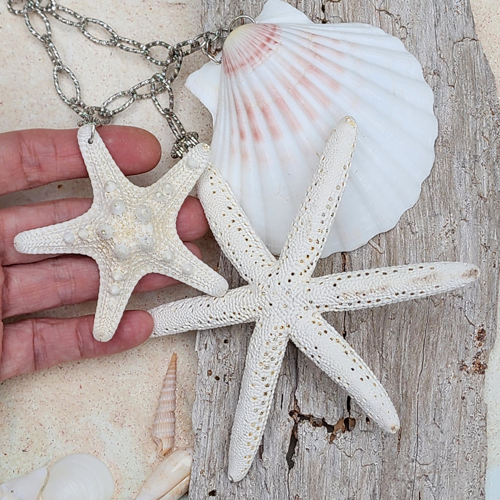 HOLLYWOOD MERMAIDS / Designer Mermade Jewelry Large Sea Star Necklace Ocean Shells Necklace Boho Necklace for Mermade